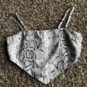 Forever 21 Snake Print Crop Top, Size Small